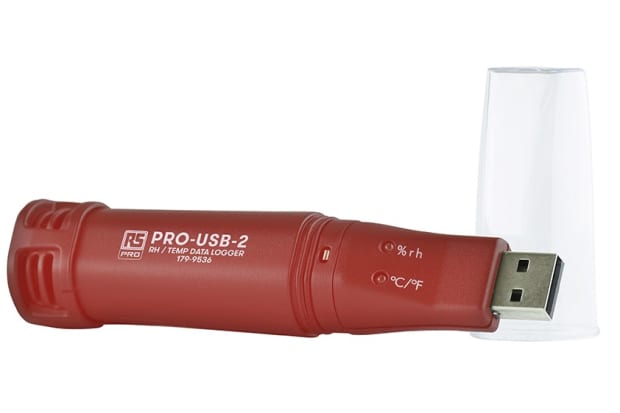 RS PRO PRO-USB-2 温湿度数据记录仪，USB 接口，1 个输入通道