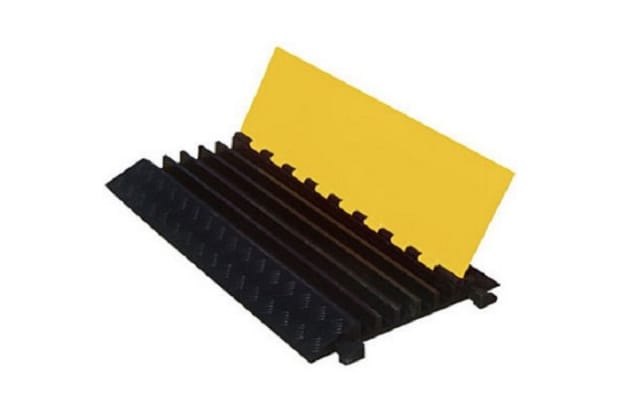 RS PRO 960mm Black/Yellow Cable Cover in Natural Rubber